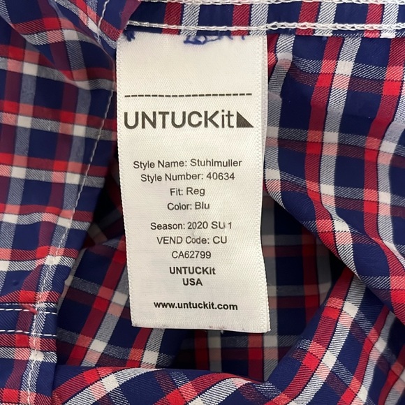 UNTUCKit Stuhlmuller Plaid Button Down Sz Large - Picture 7 of 8
